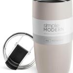 Simple Modern Travel Coffee Mug Tumbler with Flip Lid, Reusable Insulated Stainless Steel Cold Brew Iced Coffee Cup Thermos, Voyager Collection, 16oz