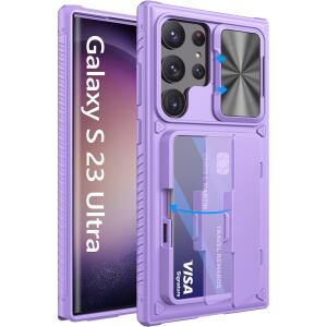 Vihibii Wallet Phone Case for Samsung Galaxy S23 Ultra 5G 6.8" 2023, Purple