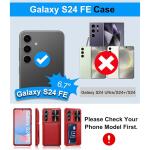 BXYJY for Samsung Galaxy S24 Wallet Case, Built-in Card Holder 2024, Red