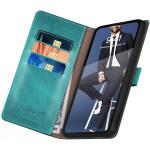 SUANPOT for Samsung Galaxy S22 with RFID Blocking Leather Wallet case - Blue Green