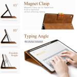 Antbox 10.2 Inch Case for iPad 9th/8th/7th Gen with Pencil Holder Auto Sleep/Wake Function PU Leather Smart Cover (Brown)