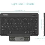 Arteck Universal Backlit 7-Colors Ultra Light Slim Portable Wireless Bluetooth 3.0 Keyboard