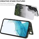 LETO Galaxy S22 Case,Luxury Flip Folio Leather Wallet Case Cover 6.1" Fog and Trees