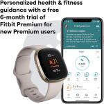 Fitbit Sense Health & Fitness Smartwatch S & L Bands Included) -White/Gold