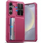 ATATOO for Samsung Galaxy S24+ Plus Case with Card Holder 6.7"​ , Hot Pink