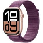 Apple Watch Series 10 [GPS 46mm case] Smartwatch with Rose Gold Aluminium Case with Plum Sport Loop