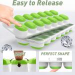 ChefAide Ice Cube Tray with Lid, 4 Pack Durable Stackable Ice Cube Trays