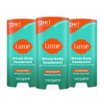 Lume Whole Body Deodorant, Minted Cucumber, 2.6 Ounce (Pack of 3), Smooth Solid Stick, 72 Hour Odor Control, Aluminum Free, Baking Soda Free and Skin Loving