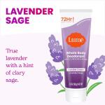 Lume Whole Body Deodorant, Lavender Sage, 3.0 ounce, Invisible Cream Tube, 72 Hour Odor Control, Aluminum Free, Baking Soda Free, Skin Safe