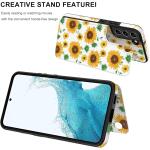 LETO Galaxy S22 Case,Luxury Flip Folio Leather Wallet Case Cover 6.1" Nice Sunflowers