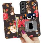 LETO Galaxy S22 Case,Luxury Flip Folio Leather Wallet Case Cover 6.1" Blooming Florals