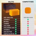 VALITIC Kojic Acid Dark Spot Remover Soap Bars (2 Pack): Enriched with vitamin C retinol collagen turmeric and olive oil plus hyaluronic acid vitamin E and shea butter for effective care.