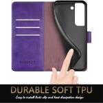 SUANPOT for Samsung Galaxy S22 with RFID Blocking Leather Wallet case - Purple