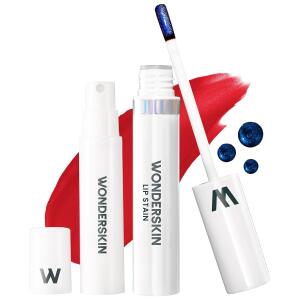 Wonderskin Wonder Blading Lip Stain Peel Off and Reveal Kit (Playful), Long Lasting, Waterproof Red Lip Tint, Transfer Proof Natural Lip Stain Kit