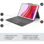 Logitech Combo Touch for iPad (7th, 8th and 9th generation) keyboard case with trackpad- Graphite