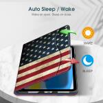 Fintie Case for iPad 10th Generation 10.9 Inch (2022), Multi-Angle Viewing Protective Stand Cover with Pencil Holder & Pocket, Auto Sleep/Wake (US Flag)