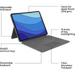 Logitech Combo Touch iPad Pro 12.9-inch (5th, 6th gen - 2021, 2022) Keyboard Case - Oxford Gray; USA Layout