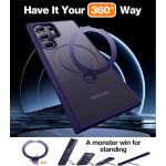 TORRAS 360°Spin Magnetic Stand for Samsung Galaxy S24 Ultra Case - Purple