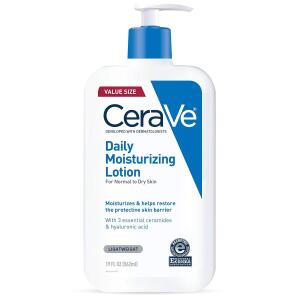 CeraVe Daily Moisturizing Lotion for Dry Skin, Daily Moisturizer, Fragrance Free, Oil Free, 19 Ounce, Body Lotion & Face Moisturizer with Hyaluronic Acid and Ceramides