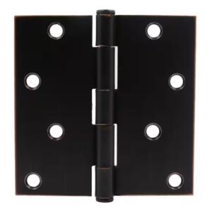 Everbilt Door Hinge 4 in. Square Radius Oil-Rubbed Bronze Squeak-Free