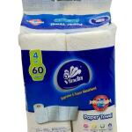 Vinda Supreme and Ultra Soft - 2 Ply Kitchen Tissue/Towel Paper Roll - 4 Rolls 80 sheets