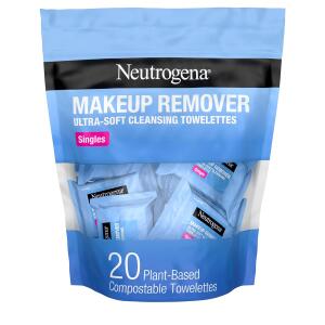 Neutrogena Makeup Remover Wipes, Travel & On the Go Singles, 20 Count, Individually Wrapped Daily Face Wipes for Waterproof Makeup