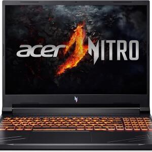 Acer Nitro V Gaming Laptop with AMD Ryzen 7 8845HS, NVIDIA GeForce RTX 4060, 16-inch WUXGA 165Hz display, 16GB DDR5 RAM, and 1TB Gen 4 SSD. Wi-Fi 6E enabled. Model ANV16-41-R5J0.