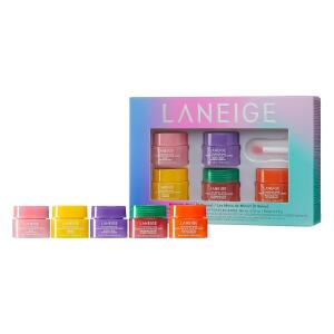 LANEIGE Lip Sleeping Mask, For Flaky and Dry Lips, Nourish, Hydrate, Vitamin C, Murumuru & Shea Butter, Antioxidants, Midnight Minis