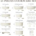 CAROTE 25pcs Detachable Handle Pots and Pans Set