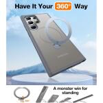 TORRAS 360°Spin Magnetic Kickstand for Samsung Galaxy S24 Ultra Case - Grey