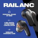 Skullcandy Rail ANC In-Ear Noise cancelling Wireless Earbuds - True Black