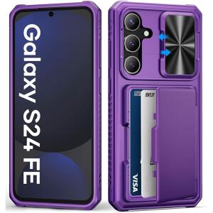 BXYJY for Samsung Galaxy S24 Wallet Case, Built-in Card Holder 2024, Dark Purple