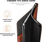 Antbox 10.2 Inch Case for iPad 9th/8th/7th Gen with Pencil Holder Vegan Leather Smart Cover (Brown)