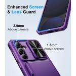 BXYJY for Samsung Galaxy S24 Wallet Case, Built-in Card Holder 2024, Dark Purple