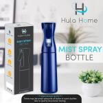 Hula Home Continuous Spray Bottle for Hair (10.1oz/300ml) Blue, Empty Ultra Fine Plastic Water Mist Sprayer, For Hairstyling, Cleaning, Salons, Plants, Essential Oil Scents & More