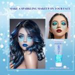 MEICOLY Light Blue Body Glitter: Ice blue mermaid face glitter gel, perfect for Halloween and frozen birthday parties. Chunky glitter for eyes, lips, and hair, ideal for festivals and raves.