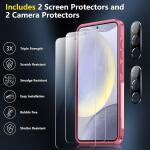 SPIDERCASE Heavy Duty Shockproof Phone Case for Galaxy S24 Plus 2024, Light Pink