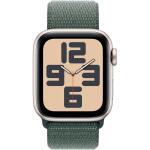 Apple Watch SE (2nd Gen) [GPS 40mm] Smartwatch Starlight AluminiumCase with LakeGreen Sport Loop