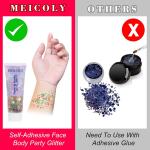 MEICOLY Christmas Face Body Glitter, Sparkling Sequins Glitter Face Paint, Christmas Makeup Festival Glitter for Women and Kids, Christmas Stocking Stuffers