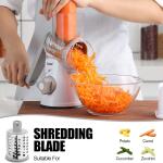 Geedel Rotary Cheese Grater, Kitchen Mandoline Vegetable Slicer with 3 Interchangeable Blades, Easy to Clean Rotary Grater Slicer for Fruit, Vegetables, Nuts