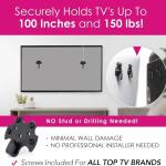 Hangsmart No Stud TV Wall Mount 150lbs 100in each