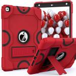 ZoneFoker Heavy Duty Rugged Shockproof Protective Cover with Kickstand for Kids Compatible with iPad 9th Generation, iPad 8th & 7th Generation, and iPad 10.2 Inch (Red)