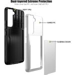 Nvollnoe for Samsung S22 Case with Card Holder 5G 6.1 inch - White