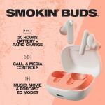 Skullcandy Smokin' Buds In-Ear Wireless Earbuds - Bone/Orange Glow