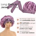 YANIBEST Satin Bonnet Silk Bonnet, Purple, for Sleeping Double Layer Satin Lined Hair Bonnet with Tie Band, for Women Curly Hair