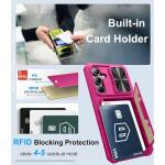 BXYJY for Samsung Galaxy S24 Wallet Case, Built-in Card Holder 2024, Hot Pink