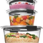 Rubbermaid Brilliance Round Leak Proof Food Storage Containers, 6 Piece Set