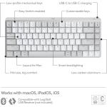 Logitech MX Mechanical Mini for Mac Wireless Illuminated Keyboard- Pale Grey