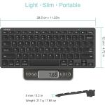 Arteck Ultra-Slim Keyboard Compatible with iPad, iPhone and Other Bluetooth Enabled Devices Including iOS, Android, Windows - Black