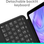 ogitech Combo Touch iPad Pro 11-inch​ (M4)(2024) Keyboard Case Multi-use Mode - Midnight Black